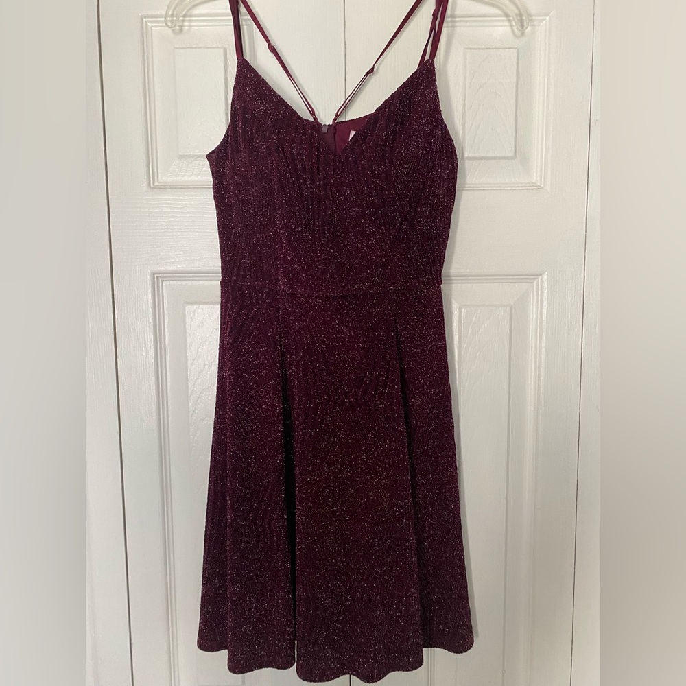 Honey and Rosie Pomegranate Double Hem Fit-and-Flare Dress- size small